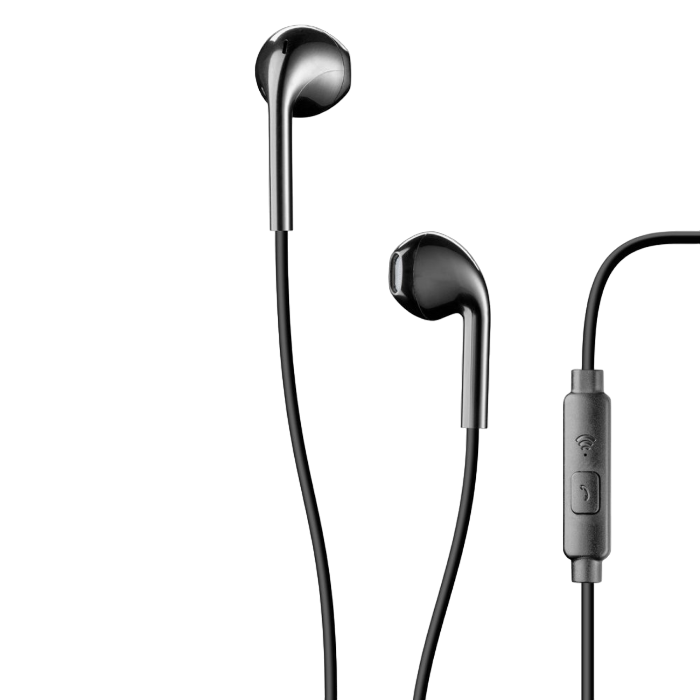 Cellular LIVE EGG-capsule earphone with mic Black