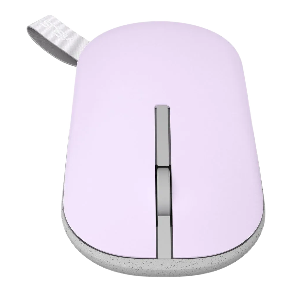 Wireless Mouse Asus MD100, 800-1600 dpi, 3 buttons, Ambidextrous, 56g, Silent, 1xAA, 2.4Ghz+BT, Purple