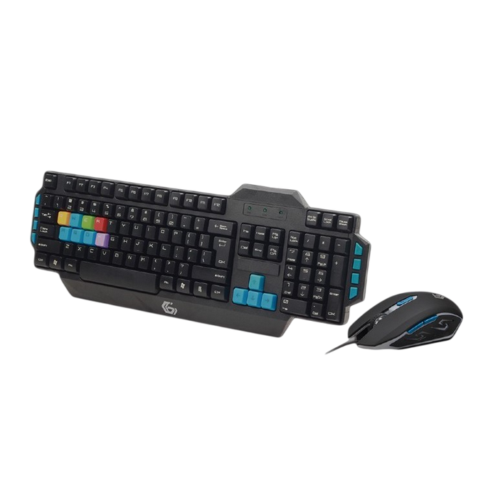 Gaming Keyboard & Mouse Gembird, Keys: 104 keys + 8 hotkeys, 6-button optical mouse 800 - 2400 dpi, KBS-UMG-01-DE / DE layout
