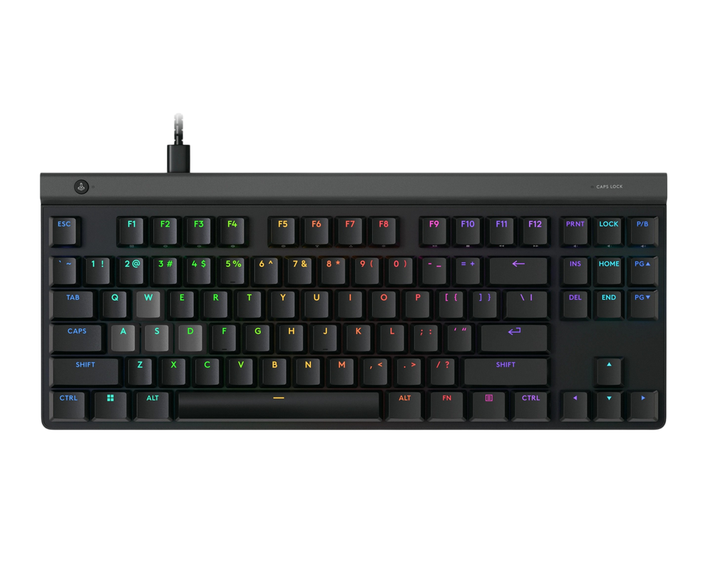 Gaming Keyboard Logitech G515 Rapid TKL, Mechanical, Thin, Low-profile, GL Tactile SW, Double-shot PBT, Macro, RGB, 1.8m, USB, EN, Black