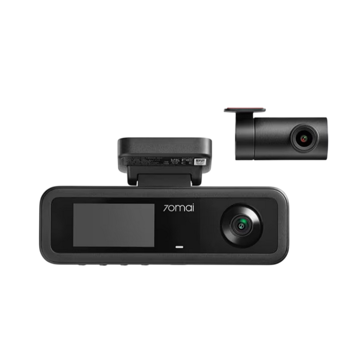 70mai Dash Cam T400 HDR with RC21 Rear Cam, 3-Channel , Black