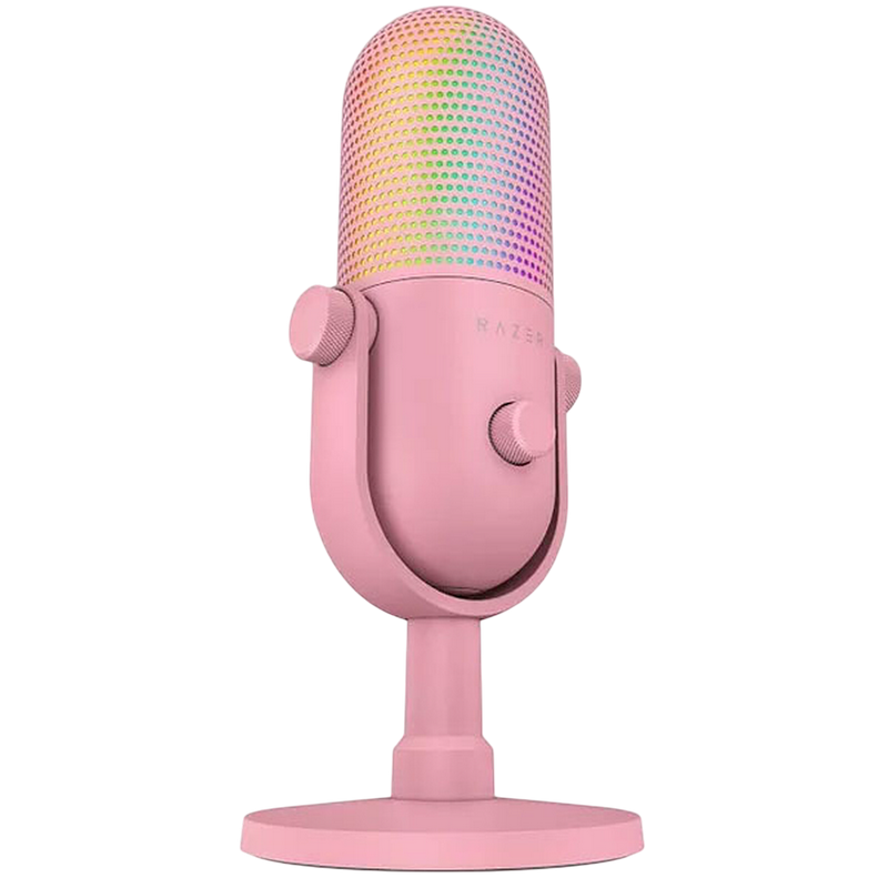 Microphones Razer Seiren V3 Chroma, 16mm Condenser Microphone, Supercardioid, 110db, -34 db, 96 kHz, 24bit, Tap-to-Mute, RGB, USB, Quartz