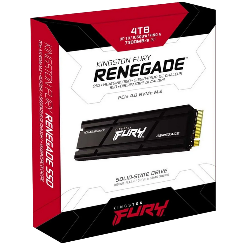 .M.2 NVMe SSD 4.0TB Kingston FURY Renegade w/Heatsink10.5mm [PCIe 4.0 x4, R/W:7300/7000MB/s, 3DTLC]
