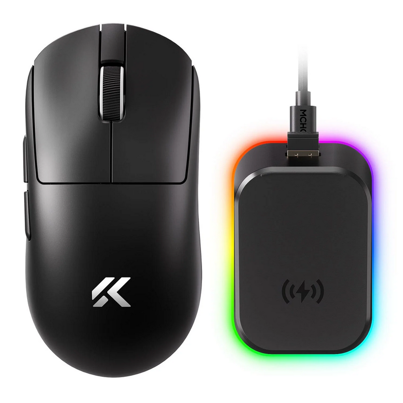 Gaming Wireless Mouse MCHOSE A7 V2 Ultra Plus, Lightweight, Wired 8K + Wireless 8K(Requires extra 8K receiver), 500mAh, Black