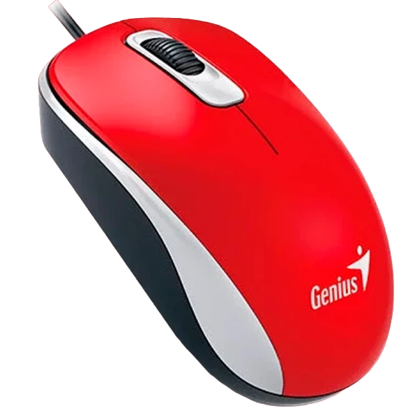 Mouse Genius DX-110, 1000 dpi, 3 buttons, Ambidextrous, 85g, 1.5m, USB, Red