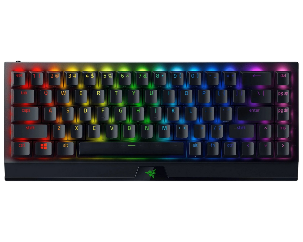 Gaming Wireless Keyboard Razer BlackWidow V3 Mini HyperSpeed, Mechanical, 65% with Razer Chroma RGB Phantom Edition Green Switch, Black