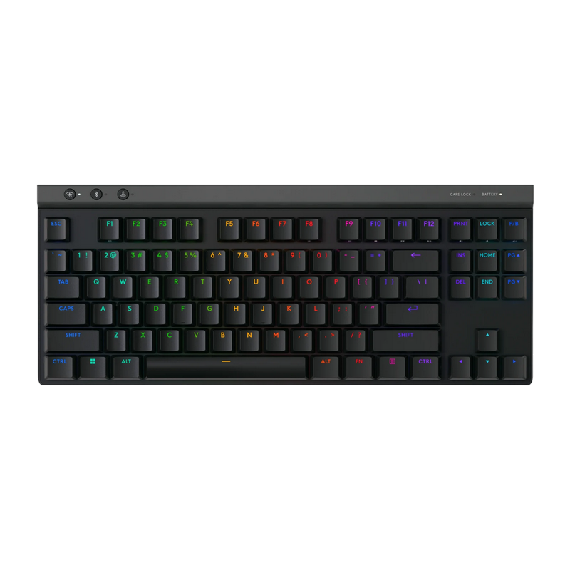 Gaming Wireless Keyboard Logitech G515 TKL, Mechanical, Thin, Low-profile, GL Tactile SW, Double-shot PBT, Macro, RGB, 1500mAh, 2.4GHz+BT, EN, Black