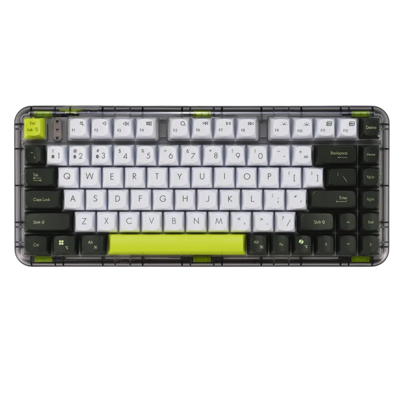 Keyboard Asus Jelly75, KD201, Mechanical, Key Travel 4.0 mm, Linear, USB/RF 2.4GHz/Bluetooth, EN, Black/White/Green