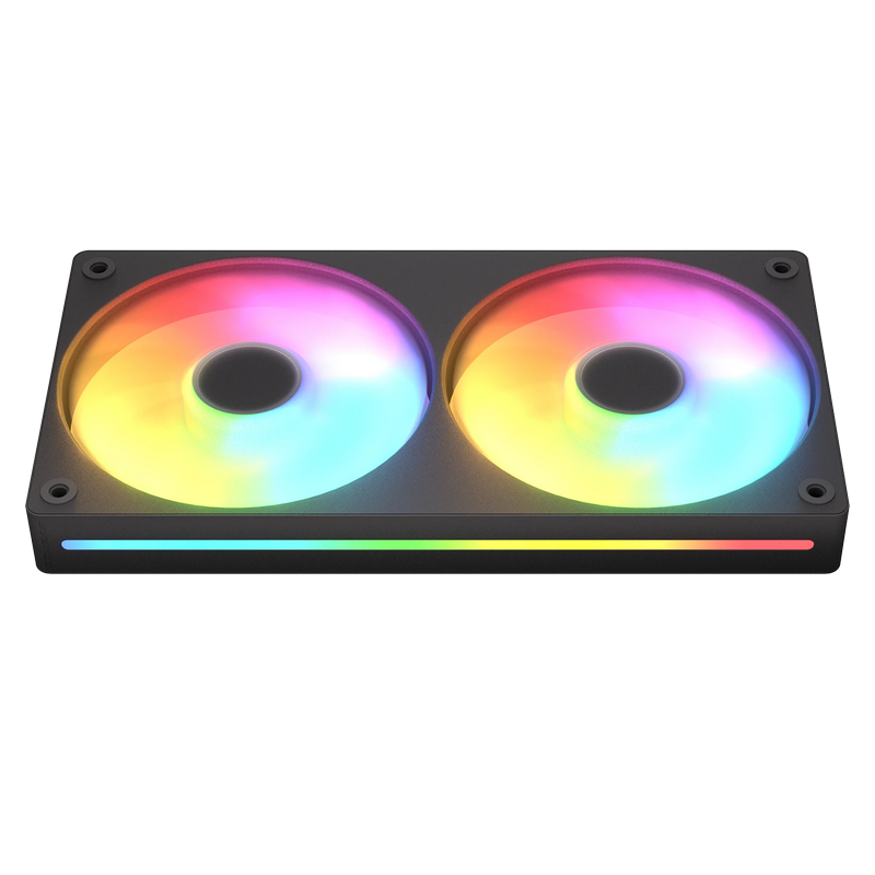 PC Case Fan Cougar Unity240-FB, Cooling kit, 2x120mm ARGB, 243.6x125x25mm, 700-1600 RPM, 33.5 dBA, 49 CFM, PWM, Black