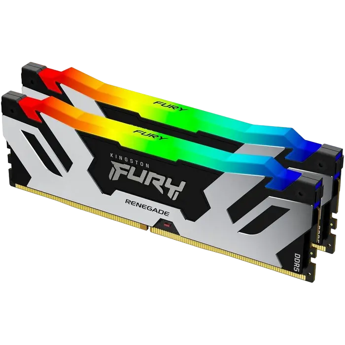 32GB DDR5-6400MHz Kingston FURY Renegade RGB (Kit of 2x16GB) (KF564C32RSAK2-32), CL32-39, 1.4V, Silver/Black