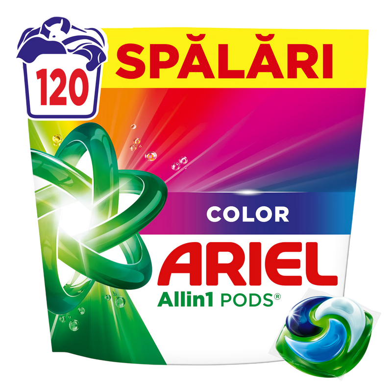 Detergent capsule pentru rufe Ariel Color 3 in 1 Pods, 120 spalari
