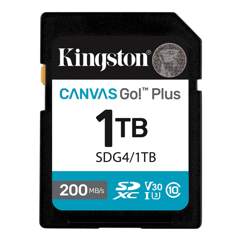 1.0TB SDXC Card (Class 10) UHS-I , U3, V30 Kingston Canvas Go! Plus Gen 4 "SDG4/1TB" (R/W:200/160MB/s)