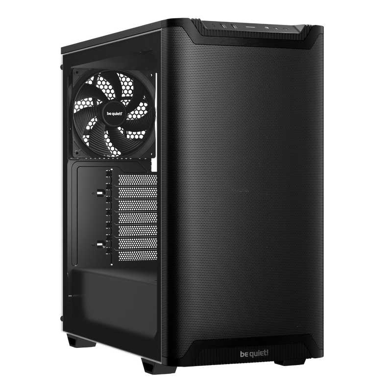Case ATX be quiet! Pure Base 501 Airflow, w/o PSU, 2x140mm, Front&Top Mesh, Tempered Glass, PSU shroud, 1xUSB-C, 2xUSB 3.2, 2x3.5", 5x2.5", Black