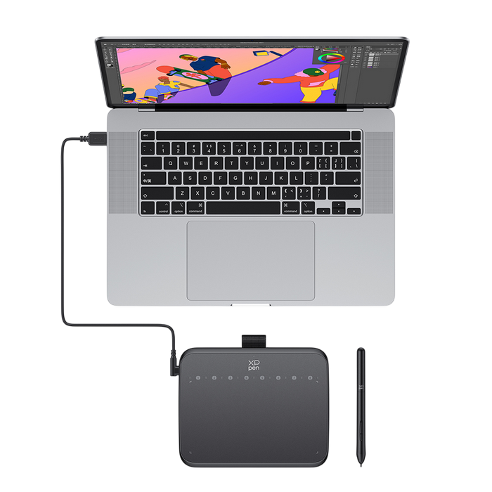 Graphic Tablet XP Pen DECO 640, 6.3” × 3.54”, Stylus: P01(16K), 16384 Levels, 5080 LPI, USB-C, Black