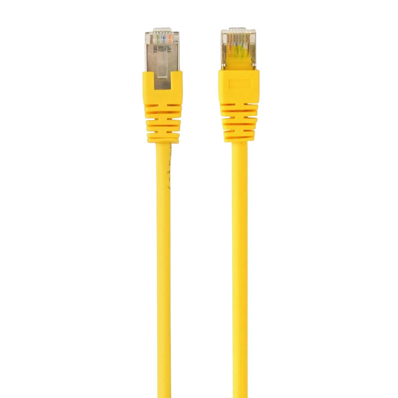 1 m, FTP Patch Cord Yellow, PP22-1M/Y, Cat.5E, Cablexpert, molded strain relief 50u" plugs