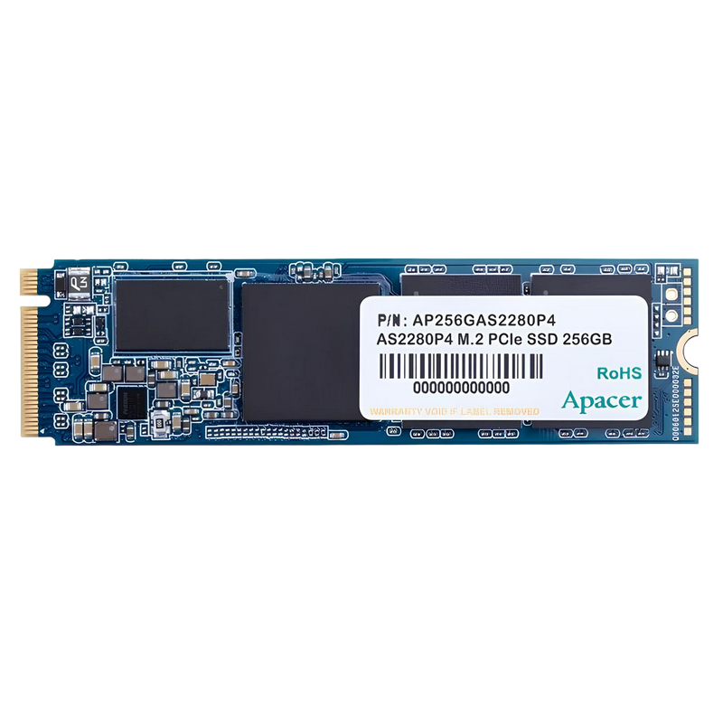 .M.2 NVMe SSD 256GB Apacer AS2280P4 [PCIe 3.0 x4, R/W:2100/1300MB/s, 165K/265K IOPS, 3D TLC]