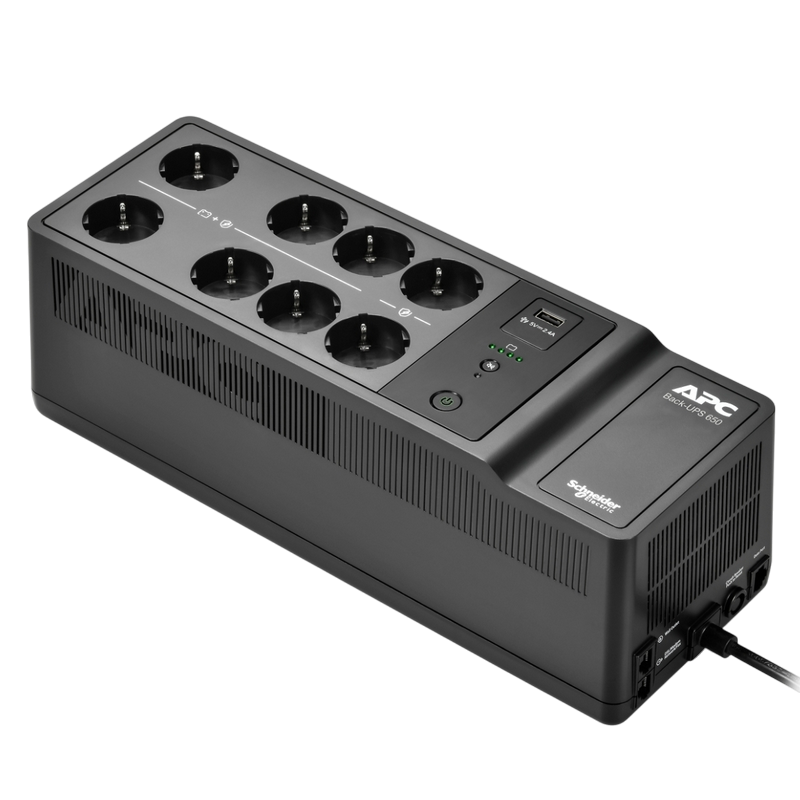 APC Back-UPS BE650G2-GR 650VA/400W, 230V, RJ-45, 1*USB-A charging port, 8*Schuko Sockets